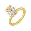 Lab Grown 14Kt Yellow 2Ctw With Oval Center Solitaire