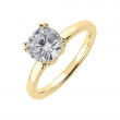 Lab Grown 14Kt Yellow 2Ctw With Round Center Solitaire
