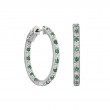 Simuated Emerald Hoop Earrings