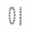 Simulated Sapphire Hoop Earrings