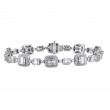 3.52Cttw Baguette and Rd Diamonds Bracelet 14K White Gold