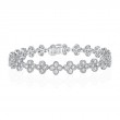 4.74Cttw Diamond Clover Link Bracelet 14K White Gold