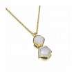 Geometric Rainbow Moonstone Pendant in Gold Vermeil