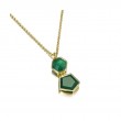 Geometric Green Onyx Pendant in Gold Vermeil