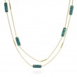 Long necklace with apatite in sterling silver plated with 18k gold vermeil