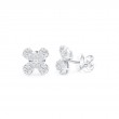 1.26Cttw Diamond Flower Studs 14K White Gold