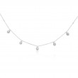 .90Cttw Diamond Multi Pear Shaped Dangles Necklace 14K White Gold