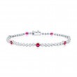 Silver .India/1.40 Lab Rubies Bracelet