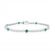 Silver .India/1.14 Lab Emeralds Bracelet