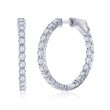 1.07Cttw Lab Diamond Silver Hoops 25mm