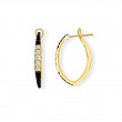 14K Yellow Gold Black Diamond Hoops