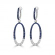 14K White Gold Oval Dangles