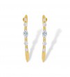 14K Yellow Gold Marquise/Round Hoop Earrings