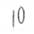 Silver Dot Hoops 37Mm
