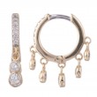.70Ct Diamonds Hoops W/ Dangles 14k Yellow Gold