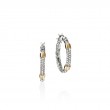JH Essential Pave Hoop Earrings, Gold, Sterling Silver, Diamonds, 23MM