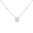 .98Cttw Diamond Flower On Dby Chain 14K White Gold