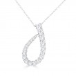 .99Cttw Diamond Swirl Pendant 14K White Gold