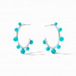 Julie Vos Silver Turquoise Hydra Hoops