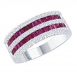 1.27Ctw Ruby and 1.07Ctw Diamond 5 Row Band 14K White Gold