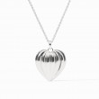 Julie Vos Silver Puffy Heart Locket Necklace