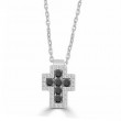 14K White Gold Cross Diamond Pendant