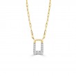 14K Yellow and White Gold Mini Diamond Pendant