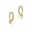 Hoop Earrings with Circle in Sterling Silver with 18k Gold Vermeil