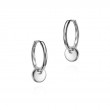 Hoop Earrings with Circle in 925 Sterling Silver