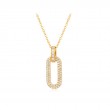 .46Ct Dias Paperclip Pendant 14k Yellow Gold