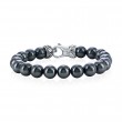 Steel Hematite Bead Bracelet 8.5