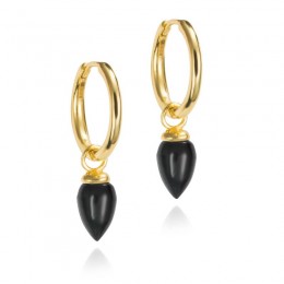 Pendulum Collection Black Onyx Earrings