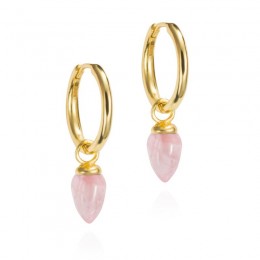 Pendulum Collection Rose Quartz Earrings