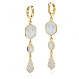 Geo Collection Moonstone Earrings