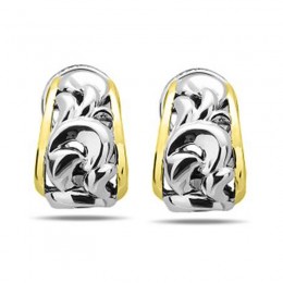 Sterling Silver & 18KY Hoop Earrings