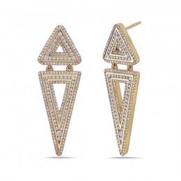 Diamond Double Triangle Earrings