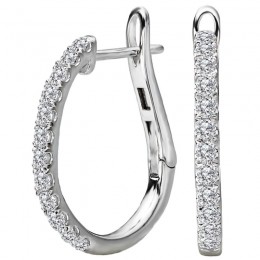 Ladies Fashion Diamond Hoop Earrings