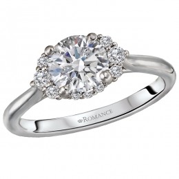 Diamond Halo Semi-Mount Engagement Ring