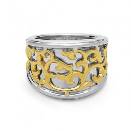 Sterling Silver Ivy Lace Concave Saddle Ring