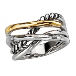 Ladies Fashion Two-Tone Ring