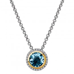 Diamond and Gemstone Halo Pendant