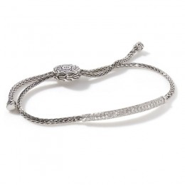 Classic Chain Silver Diamond Pave Bracelet