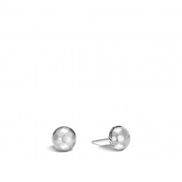 Classic Chain Stud Earring in Hammered Silver