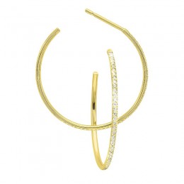 14KT Yellow Gold & Diamond Studded Fashion Earrings  - 1/10 ctw