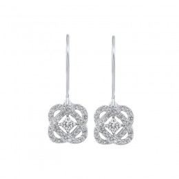 Diamond Infinity Love Heart Knot Dangle Earrings