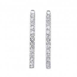 14KT White Gold & Diamond Studded Fashion Earrings  - 1 ctw