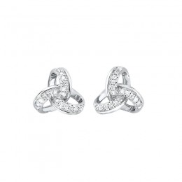 Diamond Knot Earrings In White Gold