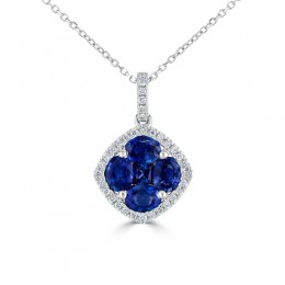 18KW Sapphire & Diamond Pendant