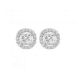 14KT White Gold & Diamond Classic Book Tru Reflection Fashion Earrings  - 1/3 ctw