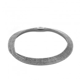 Chain Classic Sterling Silver Rata Chain Collar Necklace, 18"